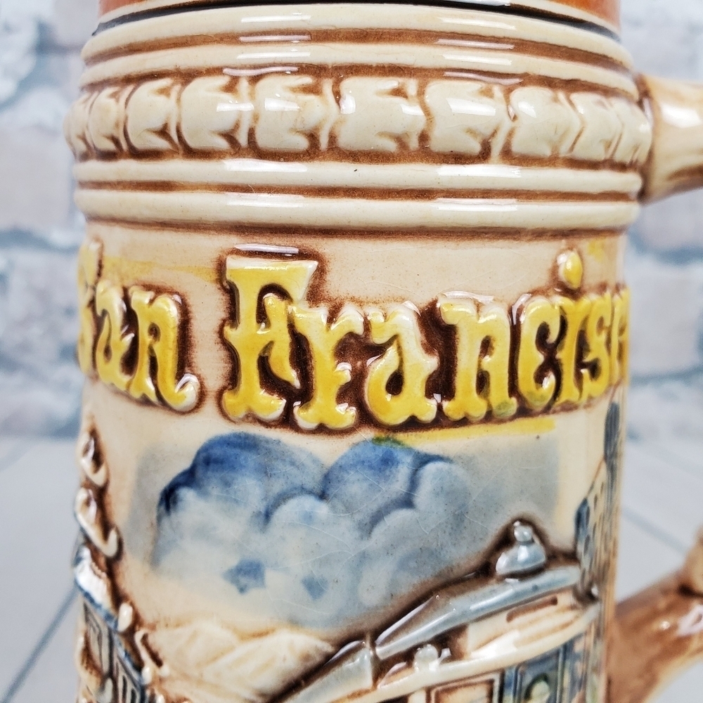 Vintage San  Francisco Beer Stein Cable Car - Picture 3 of 15